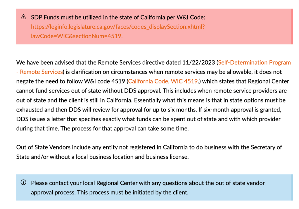 “Out-of-State Vendors Are Prohibited.” What SDP Consumers Need to Know About the New FMS/Regional Center&nbsp;Crackdown